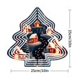 thumbnail image 3 of Metal Hanging Christmas Tree Wind Spinner - Festive Garden Decoration with Snowy Scene Illuminated Houses & Falling Snowflakes, 3 of 7
