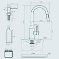thumbnail image 6 of Oil Rubbed Bronze Kitchen Faucet with Soap Dispenser, High Arc Modern Sink Faucet with Pull Down Sprayer and Deck Plate Fit for 1 or 3 Hole for Pot Filler Bar Farmhouse Laundry Rv, ORB, 6 of 13