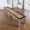 thumbnail image 2 of Playcraft Genoa 14’ Pro-Series Shuffleboard, Walnut on Silver, 2 of 11