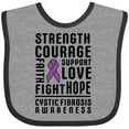 thumbnail image 3 of Inktastic Cystic Fibrosis Awareness Strength Courage Support Boys or Girls Baby Bib, 3 of 4