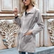 thumbnail image 3 of Chaqueta impermeable para mujer, impermeable, transpirable con capucha, ligera, plegable, chaqueta de transición, chaqueta para exteriores con cintura ajustable con cordón, 3 of 5