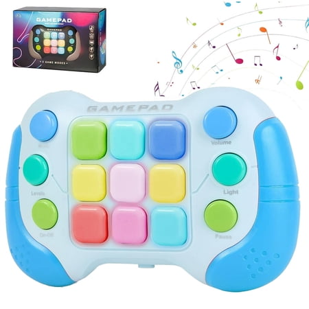 LANFENG Fast Push Pop it Game Fidget Toys Flashing Handheld Light Up Kids Teens Adults Quick Bubble Buttons Gamepad STEM Christmas Birthday Gifts 3-12 Year Old Boys