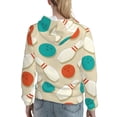 thumbnail image 7 of Fotbe Vintage Bowling Pattern Womens Long Sleeve Hoodie, Pullover Hooded Sweatshirt, Kangaroo Pocket Hoodie with Eye-catching Drawstrings-X-Large, 7 of 7