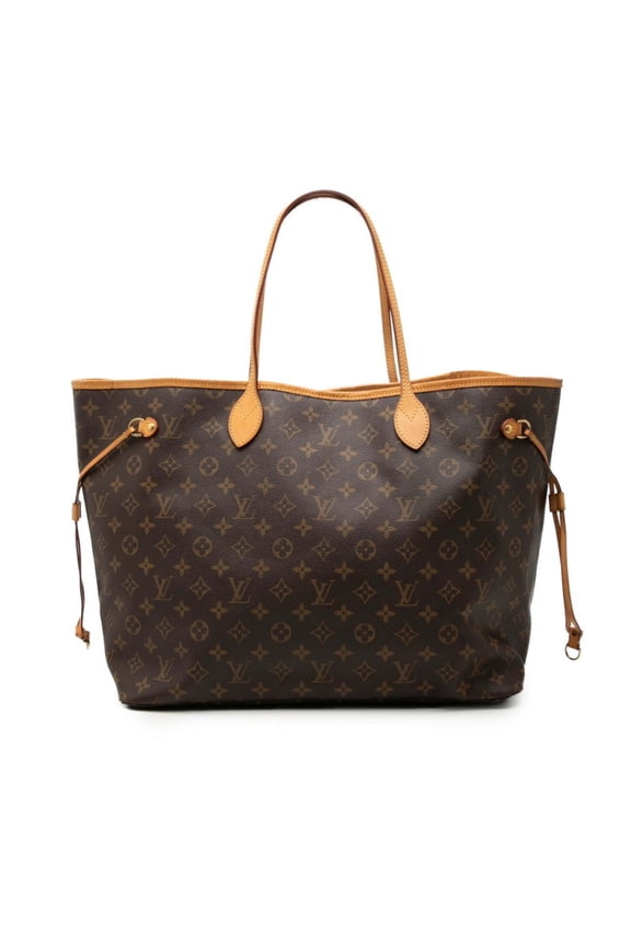 Pre-Owned Louis Vuitton Monogram Neverfull GM Tote Bag Shoulder M40157 Brown Leather Women's...