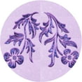 thumbnail image 1 of Ahgly Company Machine Washable Indoor Round Transitional Purple Area Rugs, 5' Round, 1 of 7