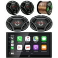 thumbnail image 1 of JVC Double DIN 6.8" Touchscreen AM/FM Radio Digital Bluetooth USB Stereo Receiver Bundle with (QTY2) JVC 6.5" 2-Way Coax 300W Speakers, (QTY2) JVC 550 Watt 6x9" 4-Way Coax Speakers + Speaker Wire, 1 of 6