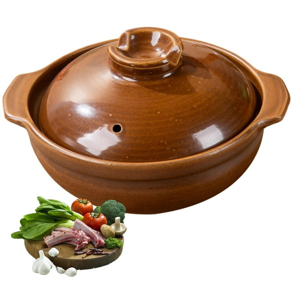 Japanese Ceramic Casserole Clay Pot with Lid,High Temperature Resistant Cooking Pot,Soup Pot Clay Casserole for Home Cooking, Stew