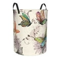 thumbnail image 2 of Daiia Flying Butterflies-1 Round Laundry Basket with Handles Thickened Waterproof Circular hamper,Dirty Clothes Storage Basket for Bedroom,Bathroom,College Dorm-Small, 2 of 8