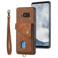 thumbnail image 4 of Wallet Case for Samsung S8 Plus,Retro Premium Leather Credit Card Holder RFID Blocking Case with Wrist Strap Stand Magnetic Clasp Flip Anti-Scratch Cover for Samsung Galaxy S8 Plus,Brown, 4 of 7