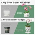 thumbnail image 6 of BUYMAX orchid pot, 7 inch ceramic planter with drainage holes and tray, white indoor/outdoor flower pot for orchid care and root health, 6 of 8