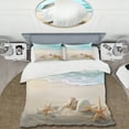 thumbnail image 2 of Designart "Starfish and Seashells Collection I" Modern Landscape Beach Bedding Covert Set - Modern Beach Beige Landscapes Bed Set With 2 Shams, 2 of 6
