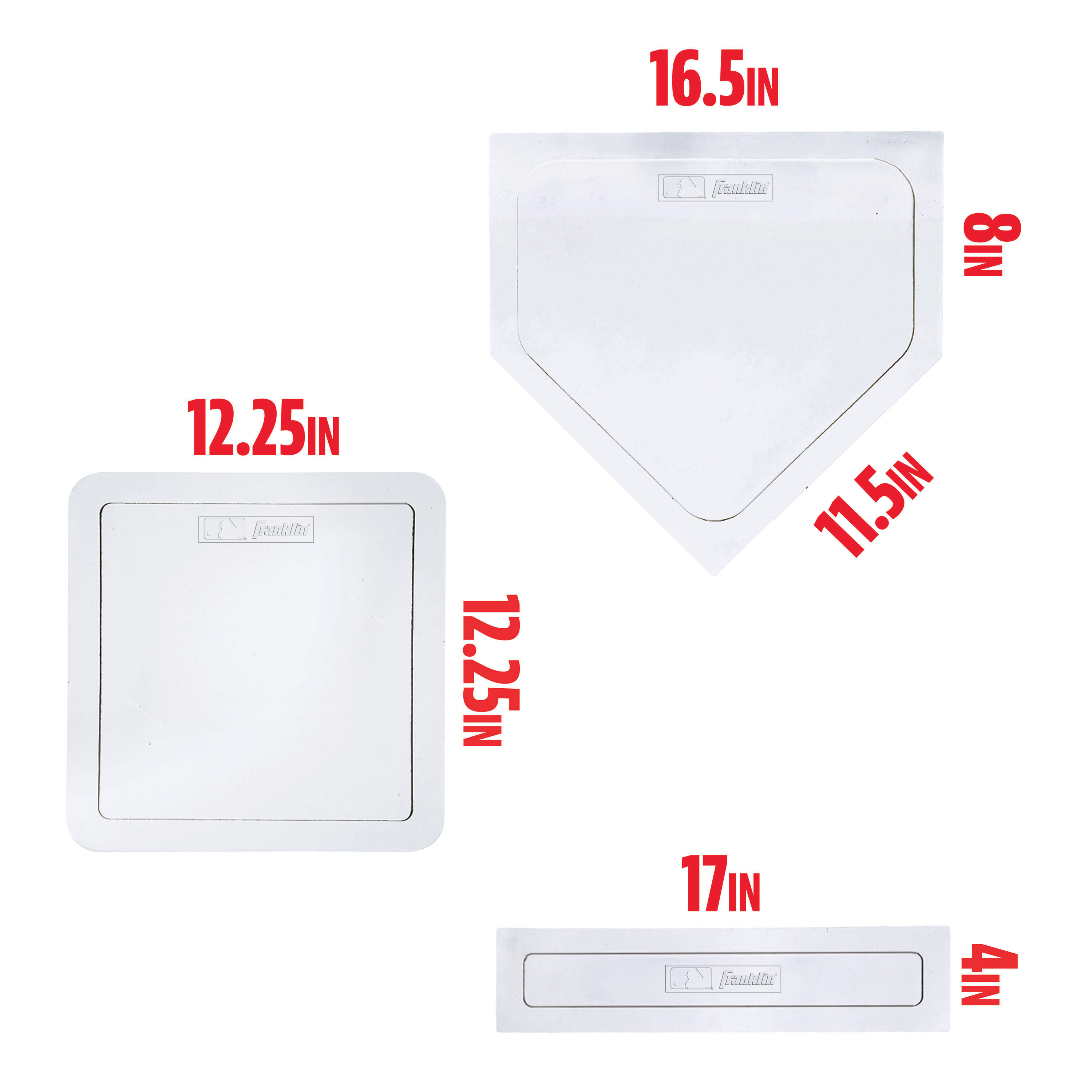 Franklin Sports Thrown Down Baseball Bases with Home Plate and Pitcher's Rubber