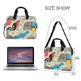 thumbnail image 3 of FORMRS 16" Laptop Bag Carrying Sleeve Case with Handle Travel Shoulder Briefcase, Blue Retro Print, 3 of 8