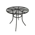 thumbnail image 3 of Mondawe 36"x 36" Steel Mesh Round Outdoor Dining Table 4-6 Seats with 1.9 inch umbrella hole for Porch Gathering, Afternoon Tea, 3 of 8