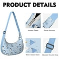 thumbnail image 2 of Penguin Print Crescent Crossbody Bag for Women Mens, Cute Emperor Penguin Cartoon Pattern Shoulder Bag, Snowflake Winter Animal Design with Adjustable Strap, 2 of 5