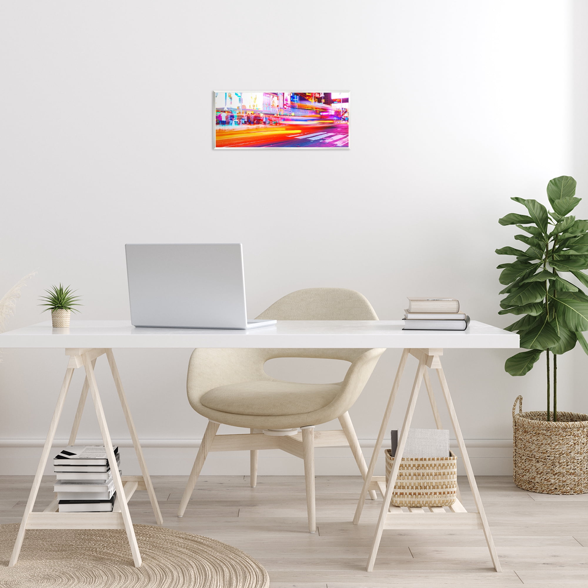 Stupell Industries Light Streaked Cityscape Scenery Photography Unframed Art Print Wall Art, 17 x 7