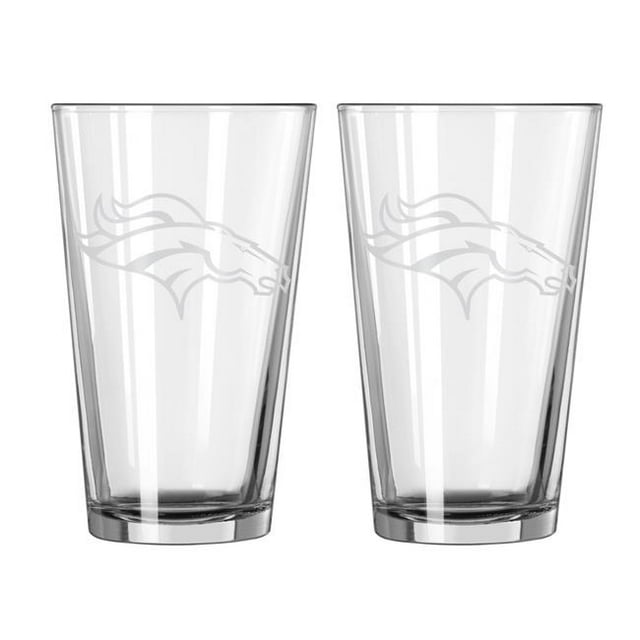 Casey's 629379945 Ensemble de Verres Design Pinte Frost Denver Broncos - 2 Pcs