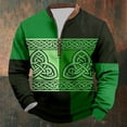 thumbnail image 2 of KKBOTIVE Men's St Patrick's Day 3D Print Sweatshirt Casual 1/4 Zipper Pullover Crew Neck Top for Mens Everyday Wear, Green Size: M, 2 of 4