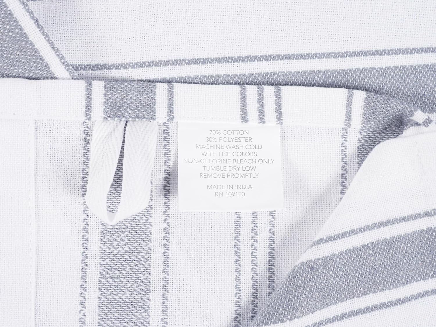 KAF Home Set of 10 Terra Kitchen Towels, GRS Certified & Multi-Purpose Dish Towels, Light Gray