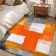 thumbnail image 4 of Graffiti Art Washable Area Rug 3x5 111 Abstract Gary Orange Color Stitching Low-Profile Large Area Rugs with Non Slip Backing Indoor Floor Carpet for Entrance Living Room Bedroom Home Office, 4 of 9