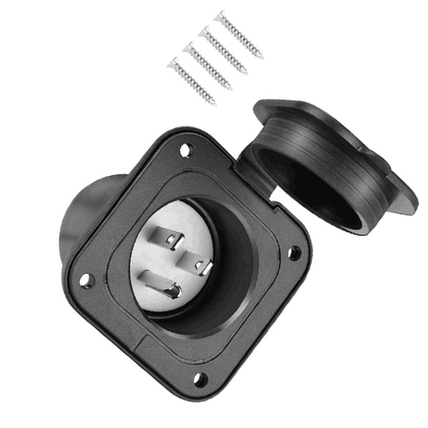 sweethay Enchufe fácil de conectar y duradero a prueba de agua para RVs American Standard Oculto RV Socket negro Type3 NO3