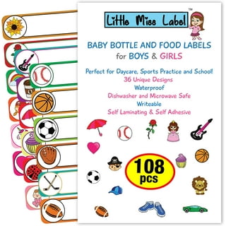 Daycare Labels Value Pack - Bottle Labels (Animal Friends) and Clothing  Labels (Highlighter), Waterproof Labels
