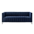 thumbnail image 5 of Home Design Kurtis Square Arm Sofa with Tufted Velvet Upholstery and Gold Metal Legs, Flared Arms, Modern Living Room Seating, Blue, 5 of 6