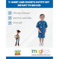 thumbnail image 4 of Disney Toy Story Woody Buzz Lightyear Slinky Dog Little Boys French Terry T-Shirt and Shorts Outfit Set 7-8, 4 of 5
