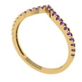 thumbnail image 2 of 0.1725 ctw Wedding Band for Women - 14K Yellow Gold Natural Amethyst Stackable Eternity Ring, 2 of 6