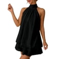 thumbnail image 4 of XIAONU Women's Halter-Neck Tiered Mini Dress Sleeveless Summer Party Short Flowy Gown, 4 of 9