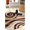 thumbnail image 1 of Desert Swirl Brown & Beige Modern Geometric Comfy Casual Spiral Hand Carved Area Rug Easy to Clean Stain Fade Resistant Contemporary Thick Soft Plush Living Dining Room Rug, 1 of 3