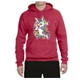 thumbnail image 2 of Wild Bobby, Awesome Dabbing Dab Rainbow Unicorn Fantasy, Streetwear, Unisex Graphic Hoodie Sweatshirt, Vintage Heather Red, 2XL, 2 of 3