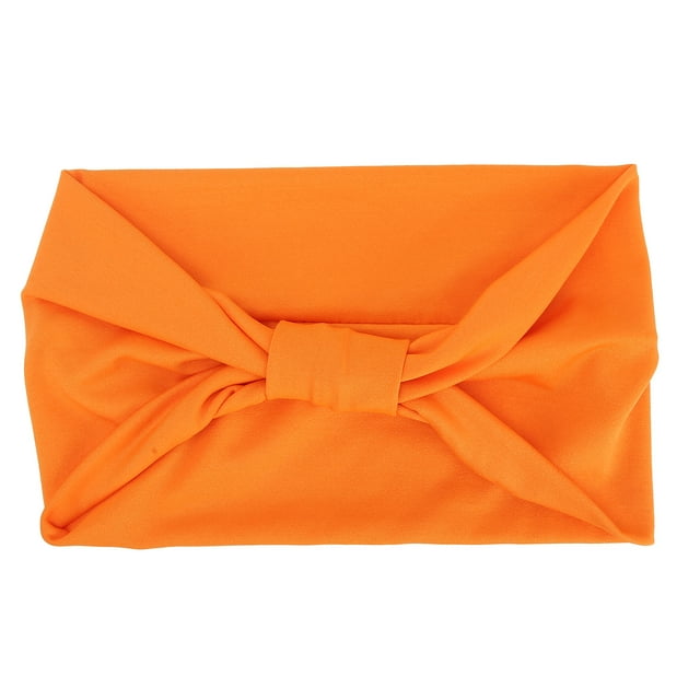 Diadema de tela con nudo cruzado, elástica y antideslizante, para mujer (naranja)