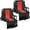 Black and Red, variant on Stadium Seats with Back Support and Cushion, 2 Pack Portable Bleacher Chairs with Cup Holder, Storage Bags and Shoulder Strap, Comfortable for Various Sports Events, Black and Gray
