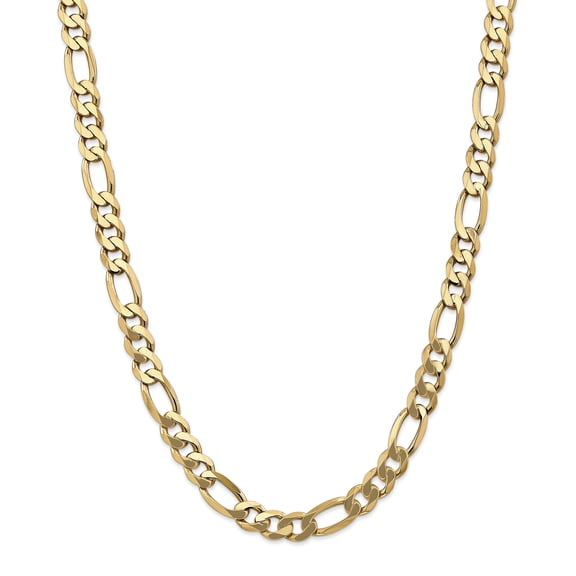 Primal Gold 14 Karat Yellow Gold 8.75mm Flat Figaro Chain