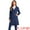 Dark Blue, variant on DARING DIVA Women's Strap Cuff Solid Double Breasted Tie Belt Trench Coats Dark Blue S