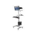 thumbnail image 1 of BALT Beta Sit-Stand Workstation - Chariot (Support de CPU Réglable, base de Chariot, 2 Pôles, Étagère de Clavier, Plaque de Moniteur) - pour PC / PC Équipement, 1 of 4