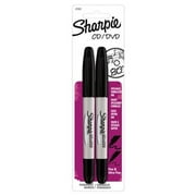 Angle View: Sharpie CD/DVD Twin Tip Permanent Marker, Black