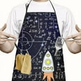 thumbnail image 2 of Math Equations Space Rocket Blue Pattern Apron-Garden Aprons for Women with Pockets-Cotton Linen Waterproof Kitchen Cooking Gardening Aprons Adjustable for Kitchen,Cooking,BBQ and Salon 33x27 Inch, 2 of 7