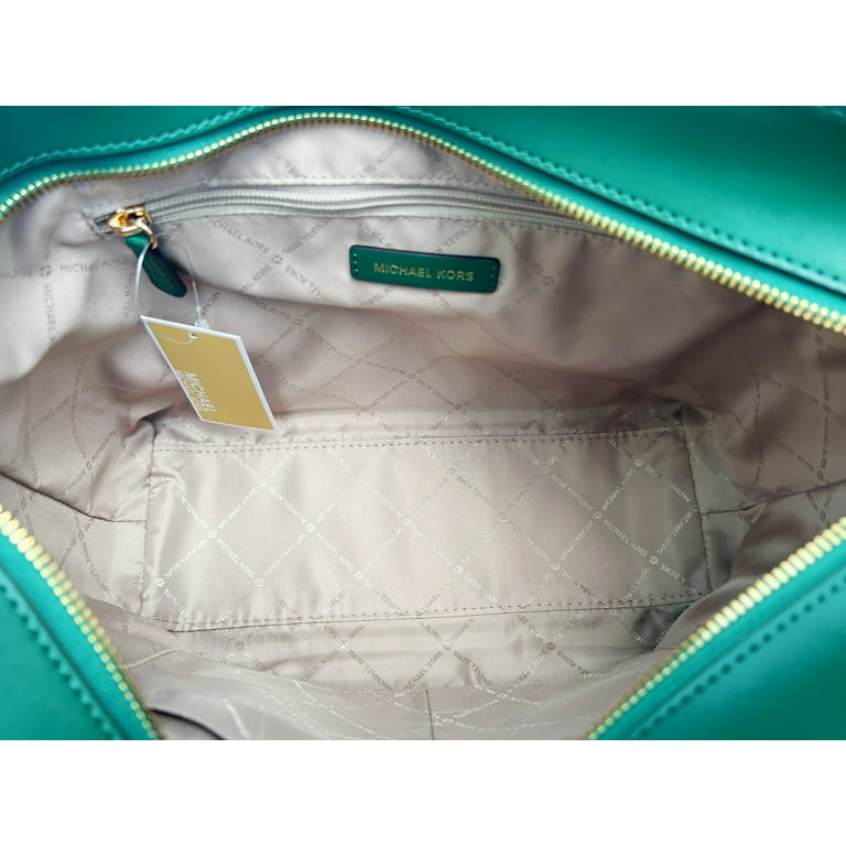 New Michael Kors Jet Set Medium Top Zip Tote Bag Purse Green