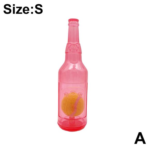 1 botella de plástico para perros, juguete de agua, bola de vino con M2D1