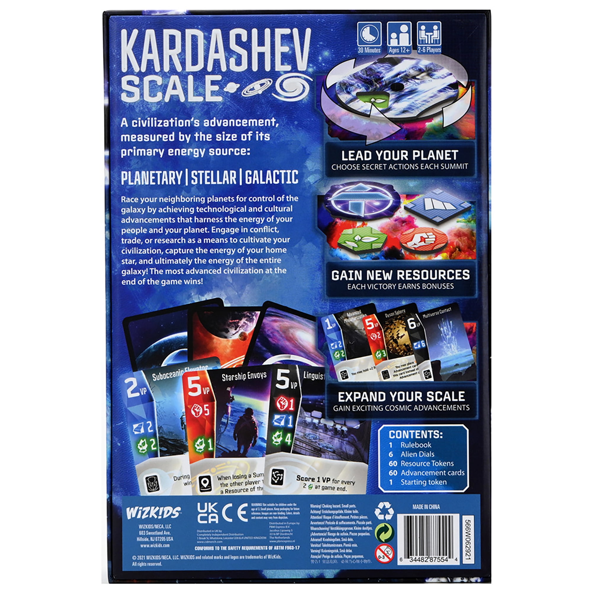 Kardashev Scale - Civilization Advancement Game, WizKids, Ages 12+, 2-6 Players, 30 Min