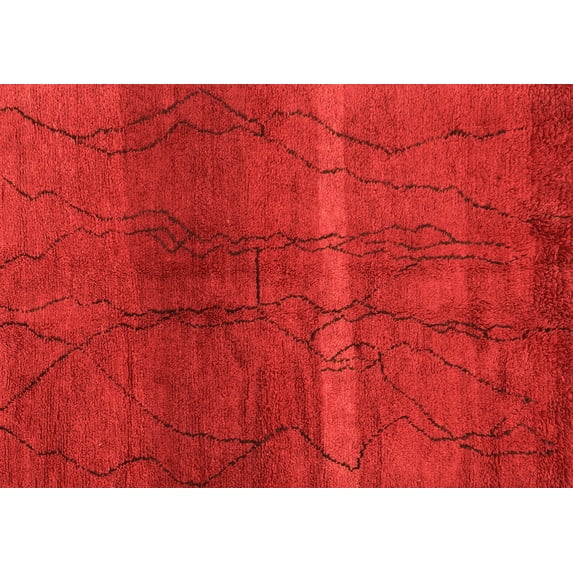 Ahgly Company Indoor Rectangle Oriental Orange Modern Area Rugs, 8' x 12'