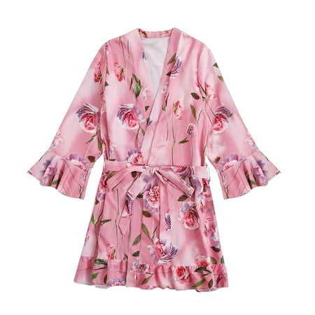 Cyber & Monday Deals Clothing Fjofpr Womens Robe Plus Size Nightgowns Satin Silk Pajamas Women Nightdress Lingerie Robes Underwear Sleepwear Sexy Nightgowns