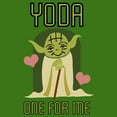 thumbnail image 2 of Men's Star Wars Valentine's Day Yoda One for Me  Graphic Tee Kelly Green 3X Large, 2 of 5