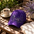 thumbnail image 3 of Womens Mens Alzheimers Hats Purple Floral & Hummingbird Print Alzheimer'S Awareness Support Baseball Cap Unisex Purple Ribbon Alzheimers Baseball Hat, 3 of 5