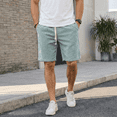 thumbnail image 3 of Puztloy Men’s Casual Shorts Elastic Waist Drawstring Summer Beach Textured Shorts Blue, 3 of 8