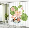 thumbnail image 5 of Ambesonne Duck Shower Curtain, Mandarin in Pond, 69"Wx75"L, White Green Pink, 5 of 5