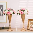 thumbnail image 3 of Gold Vase Centerpiece Table Decorations - 10 Pcs Metal Tabletop Flower Stand, Wedding Decorations for Reception, 16.5in Trumpet Tall Flower Vase for Birthday, Weddings, Anniversary, Home Decor, 3 of 6