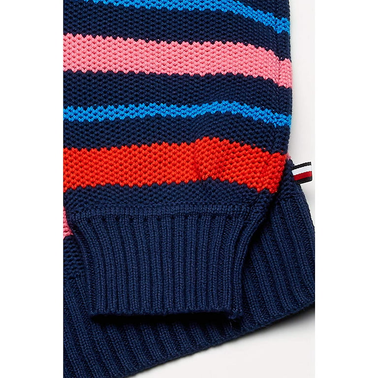 Tommy Hilfiger Girls Striped Sweater Navy Size 12-14 Large Walmart.com